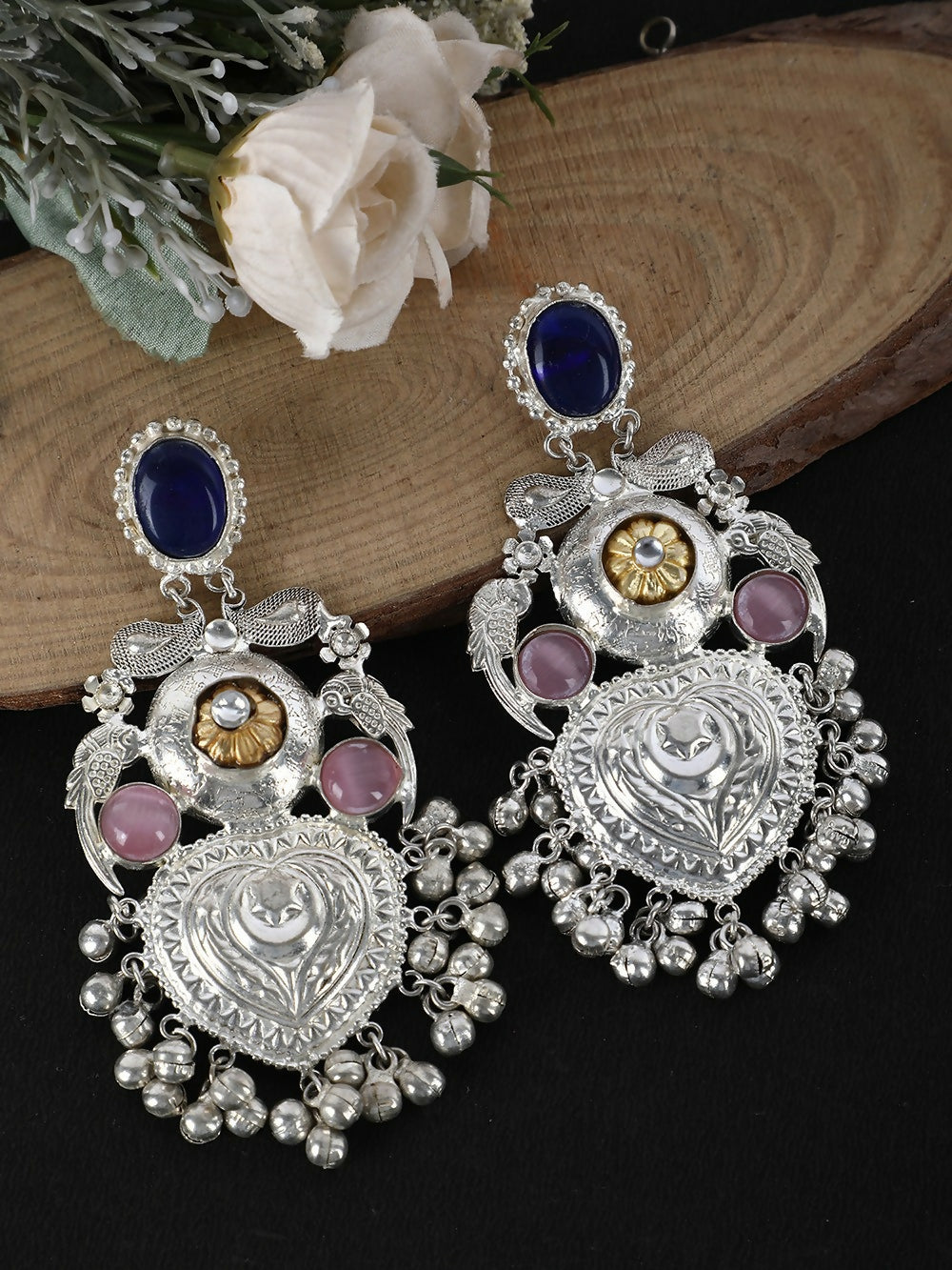 Joban Fashion Women Ghungroo Style Silver Tone Earrings