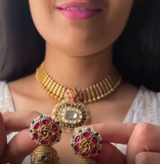 Fashion Vibes Presents Beautiful Antique Multicolor Necklace Set