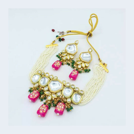 Joban Fashion Multicolor Kundan Work Necklace Set