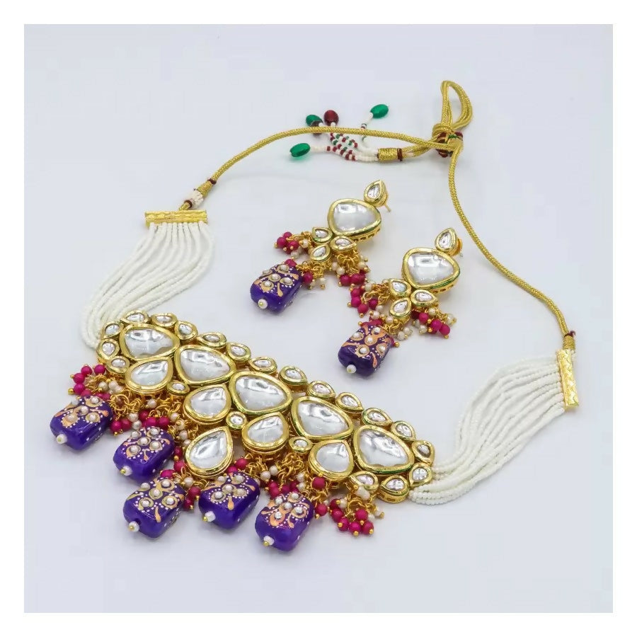 Joban Fashion Multicolor Kundan Work Necklace Set