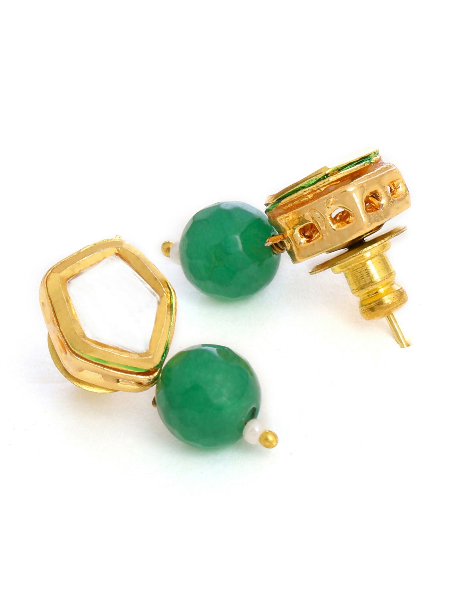 Ruby Raang Green Kundan Studs