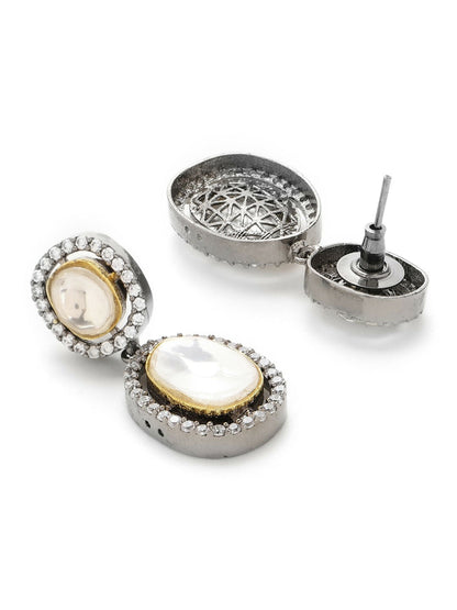 Duet Diamond & Kundan Earrings- Ruby Raang