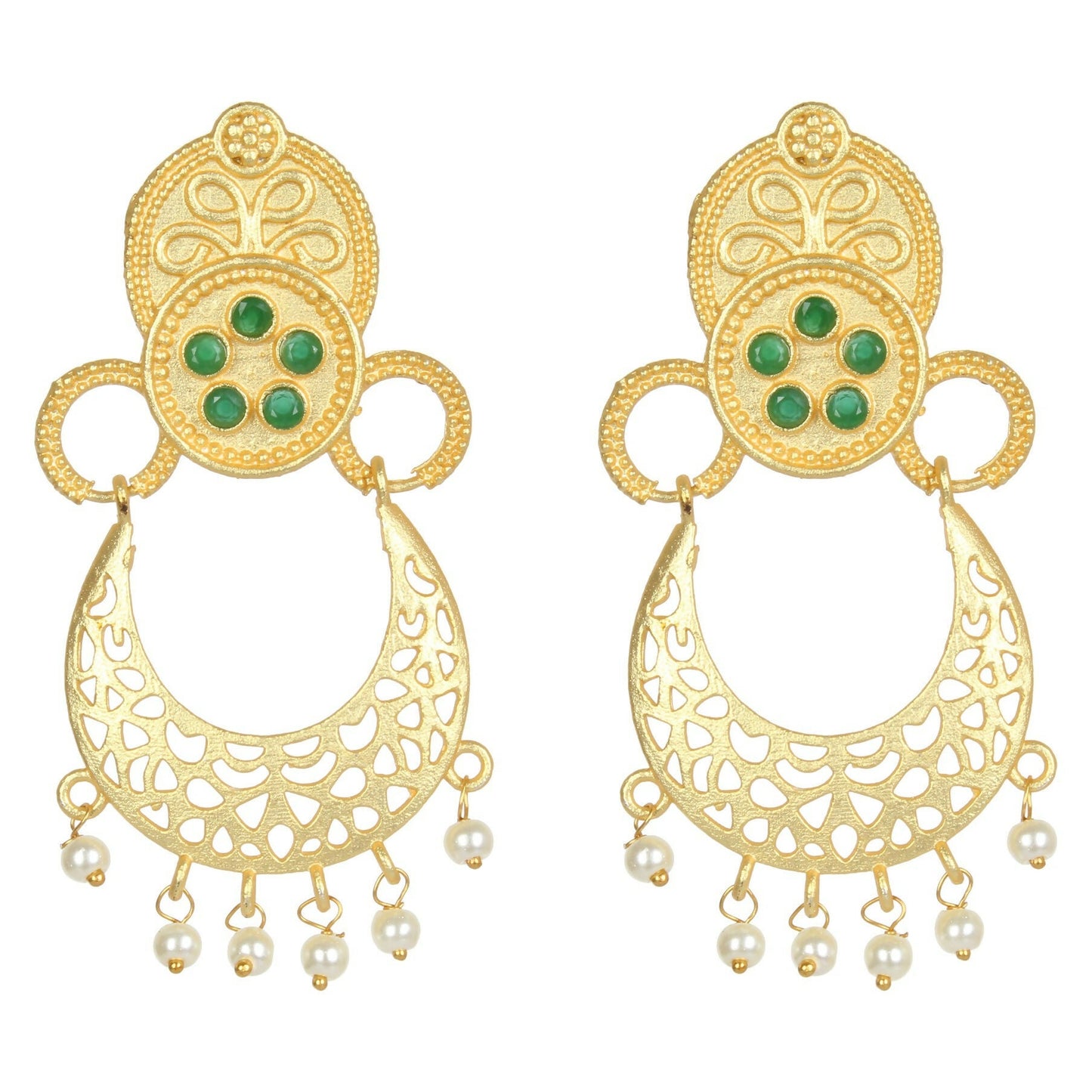 Joban Fashion Women Matte Gold Brass Earrings