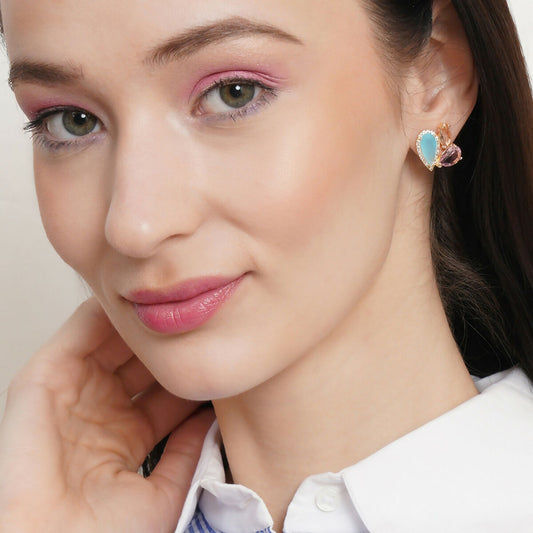 Flower Studs- Ruby Raang