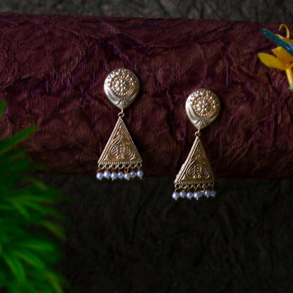 Joban Fashion Women Matte Gold Brass Earrings