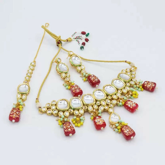 Joban Fashion Multicolor Kundan Work Necklace Set