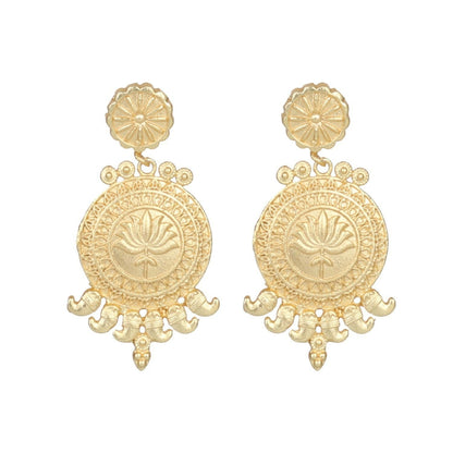 Joban Fashion Women Matte Gold Brass Earrings