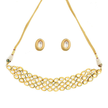 Handcrafted Beautiful Kundan Choker With Earrings
