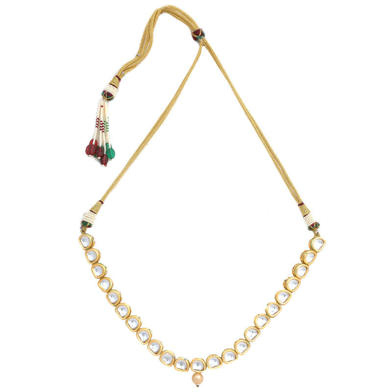 Handcrafted Beautiful Kundan Necklace With Earrings and Maang Tikka