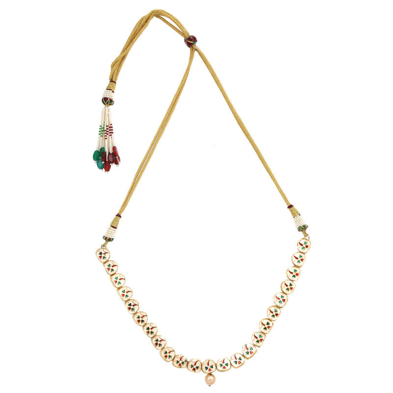 Handcrafted Beautiful Kundan Necklace With Earrings and Maang Tikka