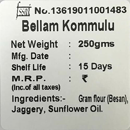 Vellanki Foods Andhra Sweets Combo (250 gm Each) - Venna Vundalu, Gavvalu, Bellam Kommulu