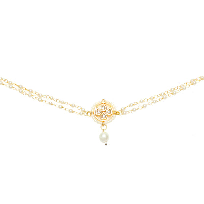 Inspired Designer Moon Shaped Kundan Choker Necklace