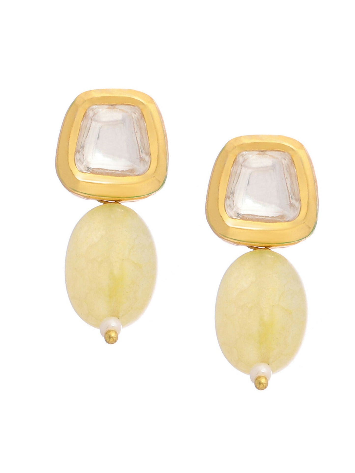 Ruby Raang Yellow Kundan Studs