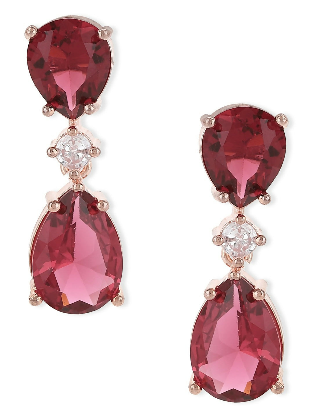 Maroon Stone Earrings- Ruby Raang