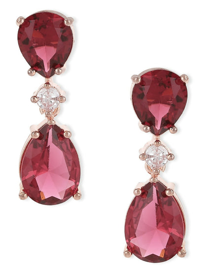 Maroon Stone Earrings- Ruby Raang