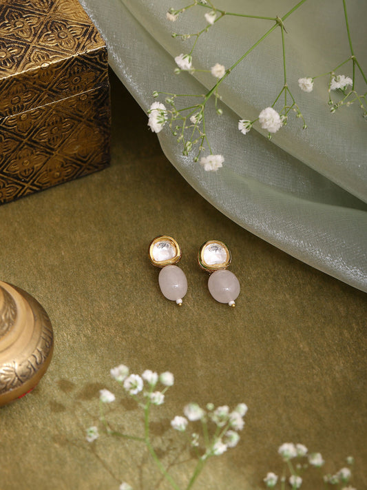 Ruby Raang Pink Kundan Studs