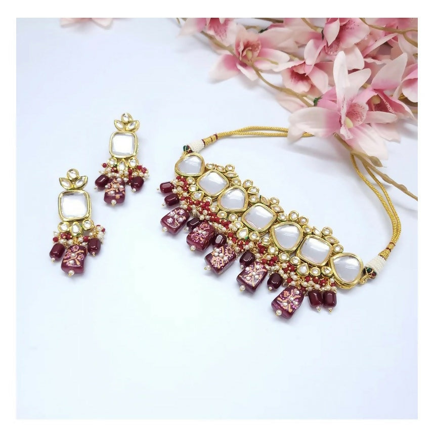 Joban Fashion Multicolor Kundan Work Necklace Set