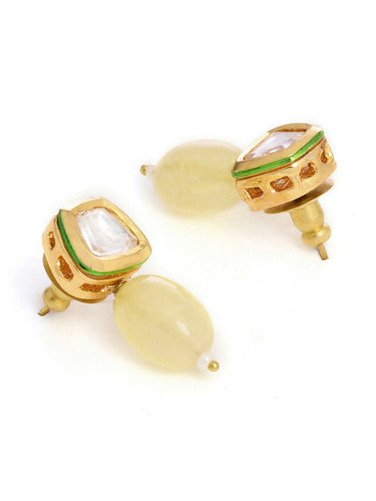 Ruby Raang Yellow Kundan Studs