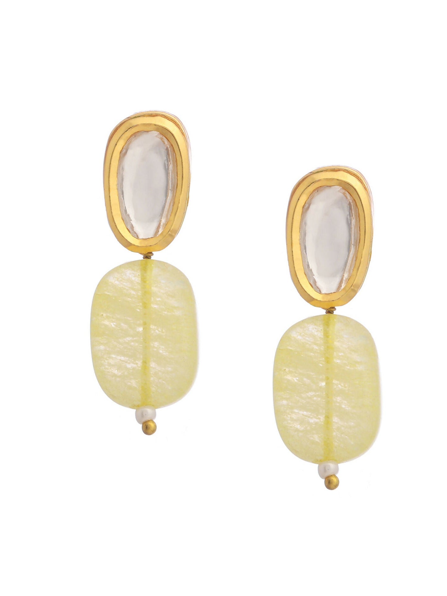 Ruby Raang Yellow Kundan Studs