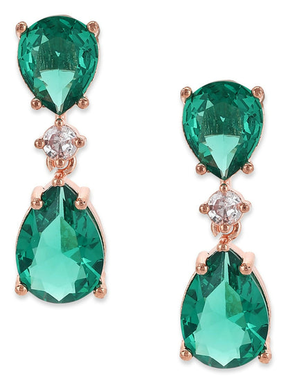 Green Stone Earrings- Ruby Raang