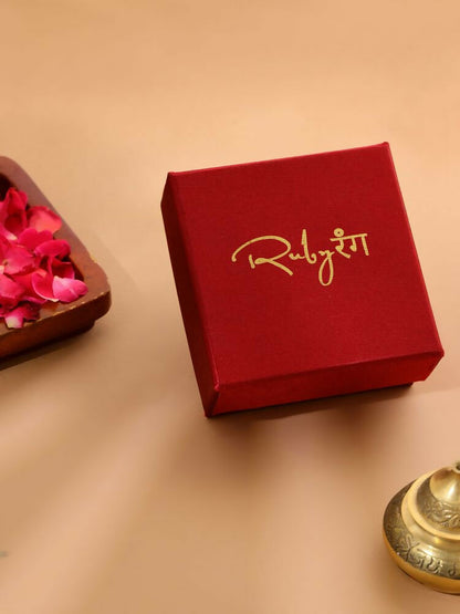 Kundan Antique Finish Chandelier Earrings - Ruby Raang