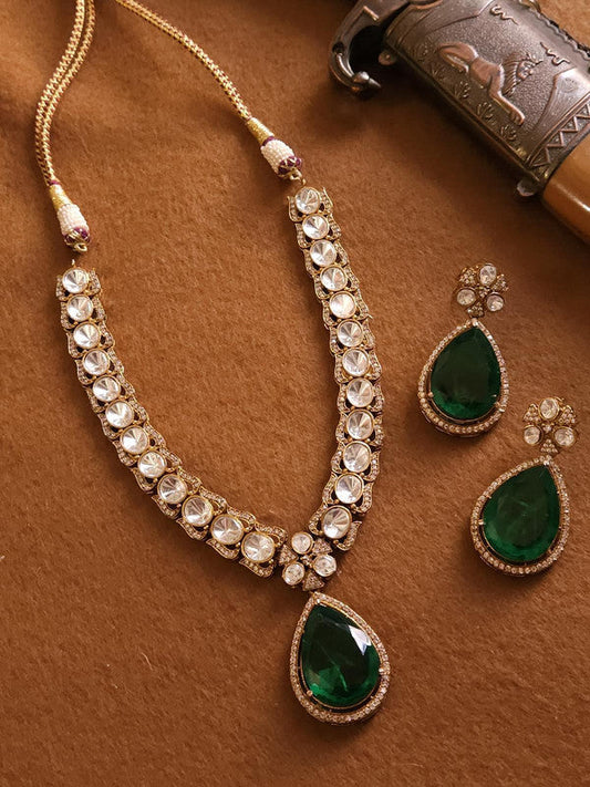 Latest Moissanite Stone Designer Necklace Set