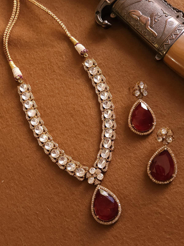 Latest Moissanite Stone Designer Necklace Set