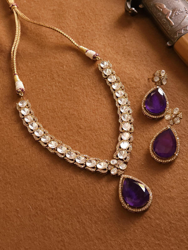 Latest Moissanite Stone Designer Necklace Set