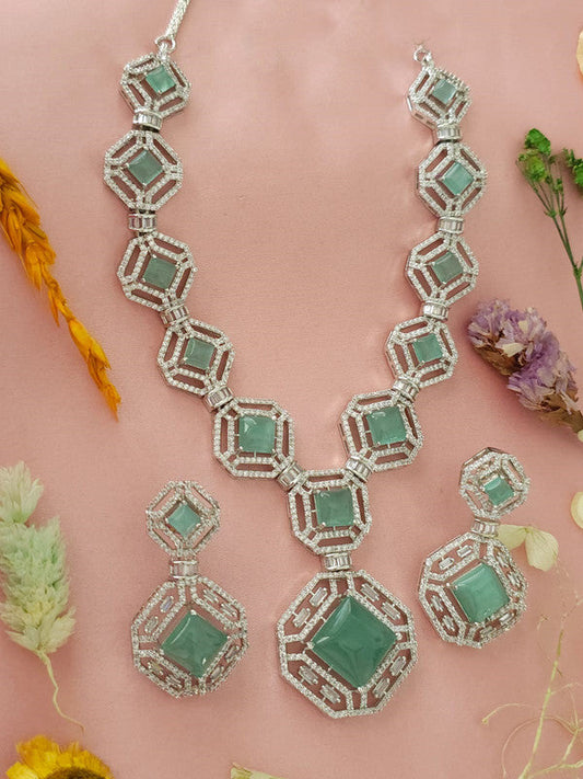 Latest Stylish American Diamond Necklace Set For Women