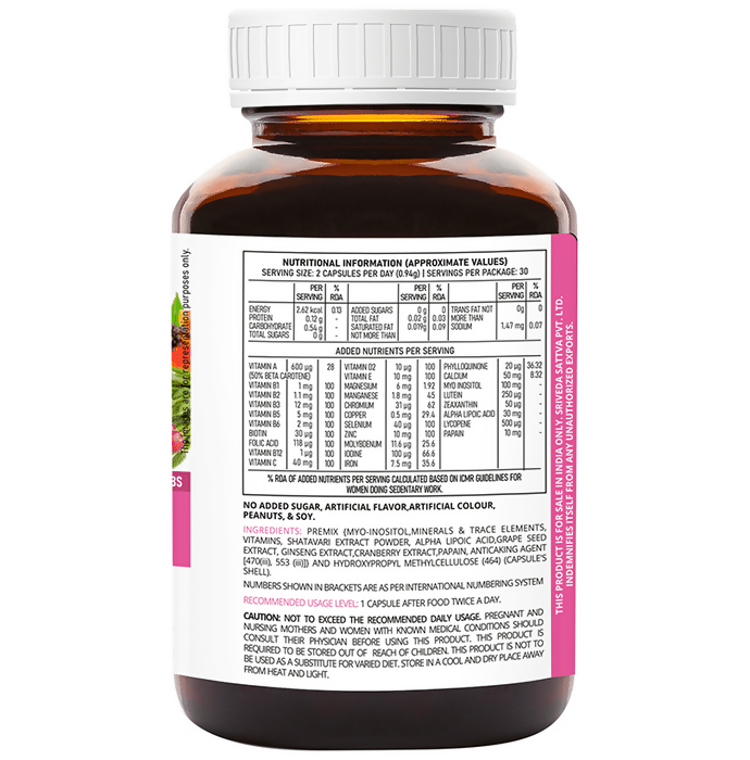 Sri Sri Tattva Supasupp She's Active Multivitamin Capsules For Women