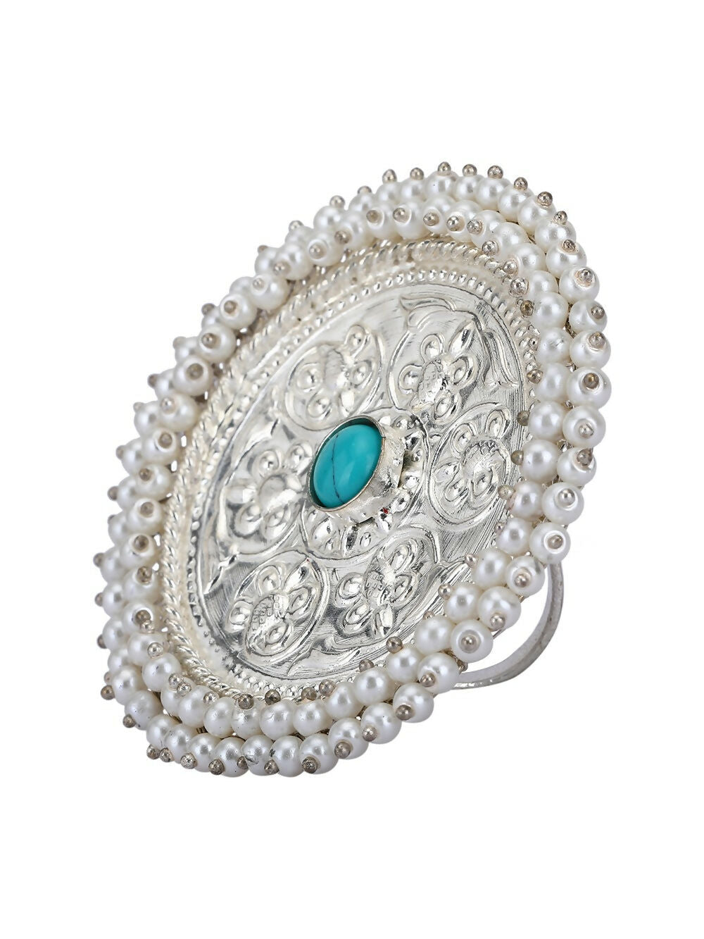 Joban Fashion Women Round Shape Silver Tone Ring