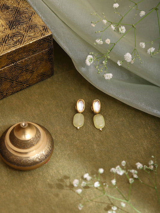 Ruby Raang Yellow Kundan Studs