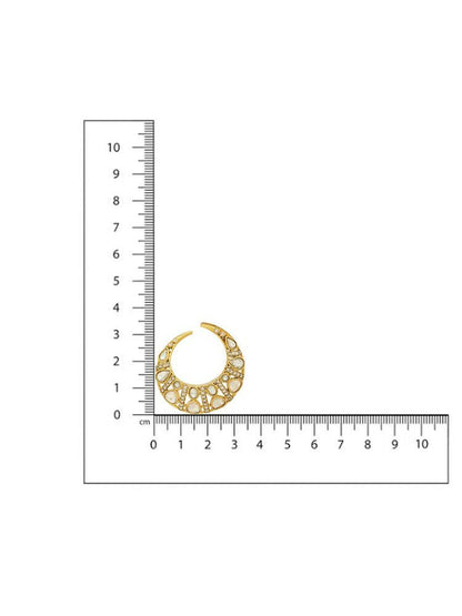 Moissanite Gold plated Round Earrings - Ruby Raang