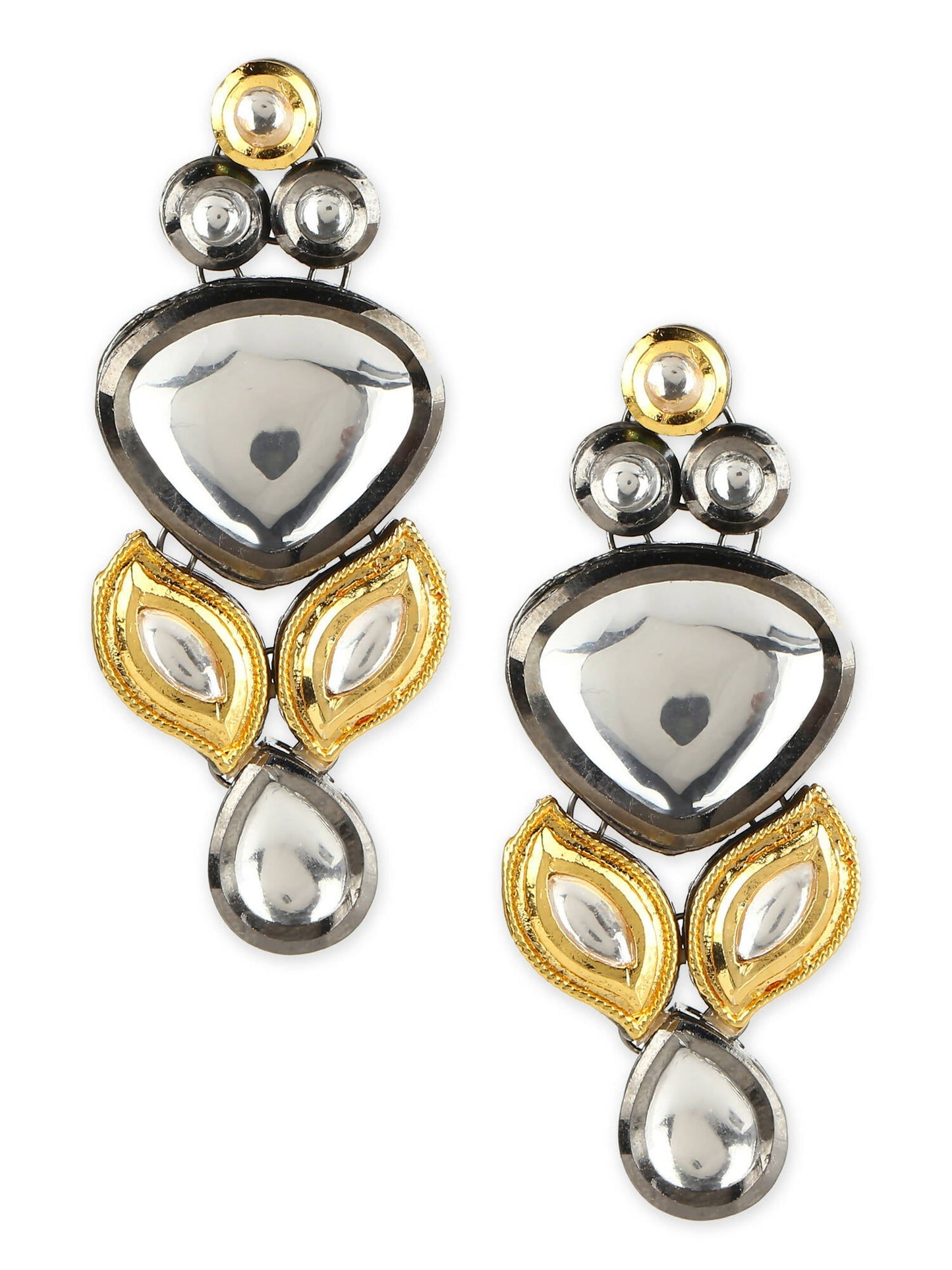 Silver-Plated Contemporary Drop Earrings - Ruby Raang