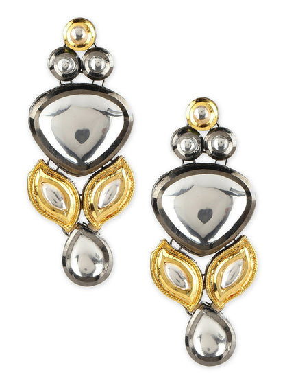 Silver-Plated Contemporary Drop Earrings - Ruby Raang