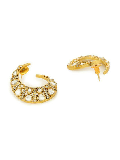 Moissanite Gold plated Round Earrings - Ruby Raang