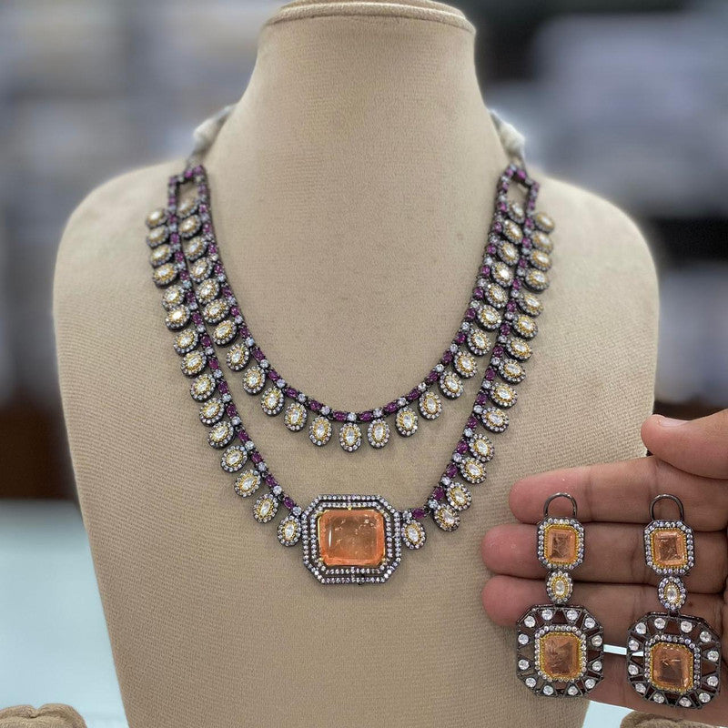 Moisaanite Necklace Earrings Set for Women