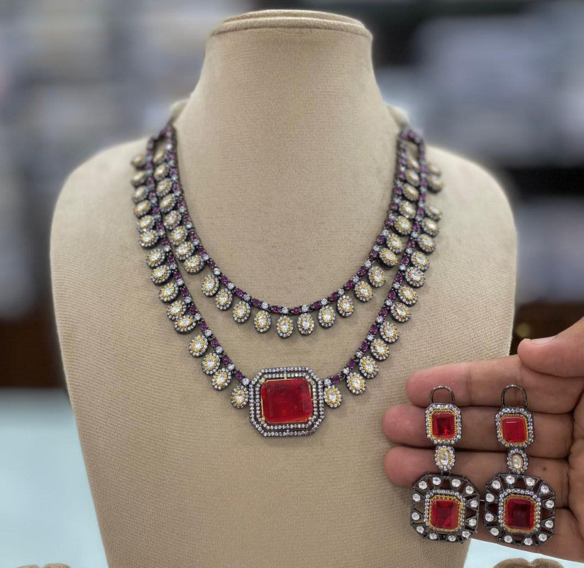 Moisaanite Necklace Earrings Set for Women