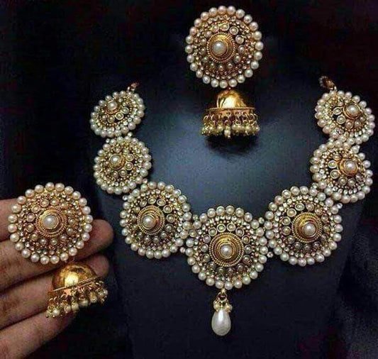 Moti necklace and earrings