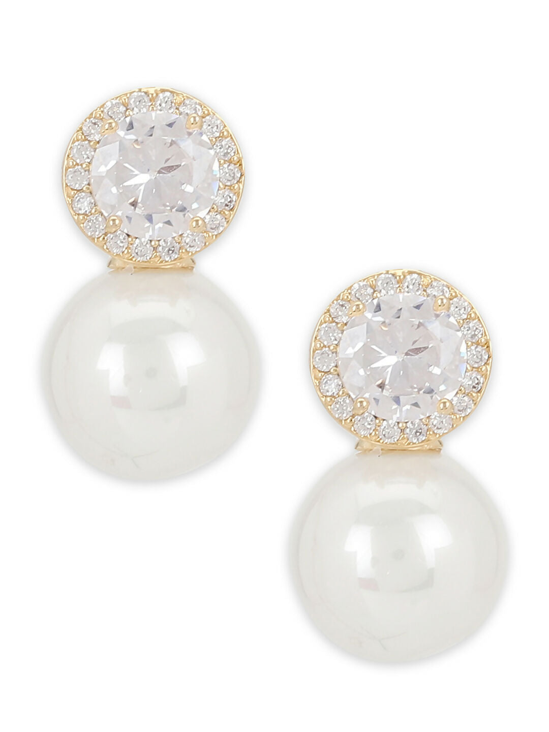Diamond Pearl Earrings- Ruby Raang
