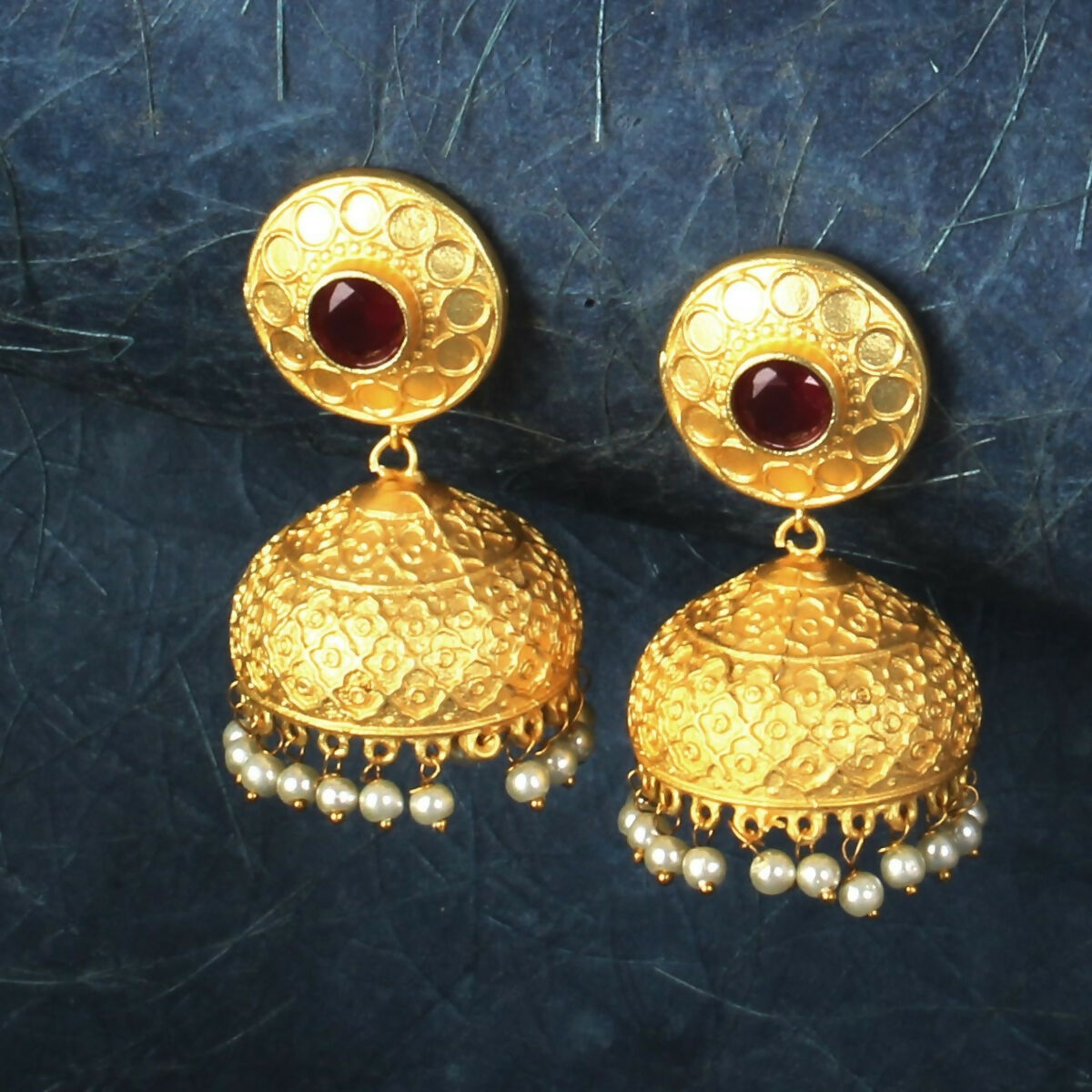 Joban Fashion Women Matte Gold Brass Jhumka