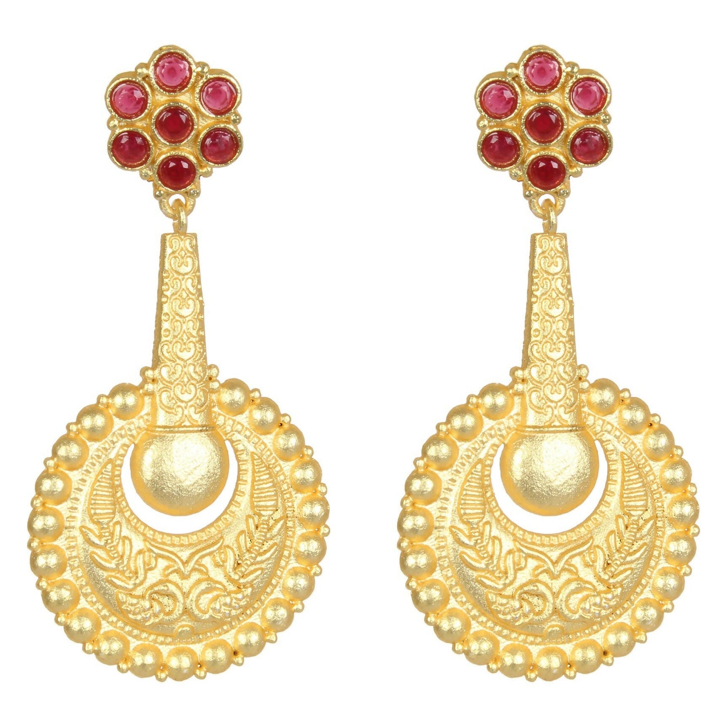 Joban Fashion Women Matte Gold Brass Earrings