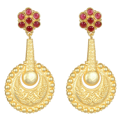 Joban Fashion Women Matte Gold Brass Earrings