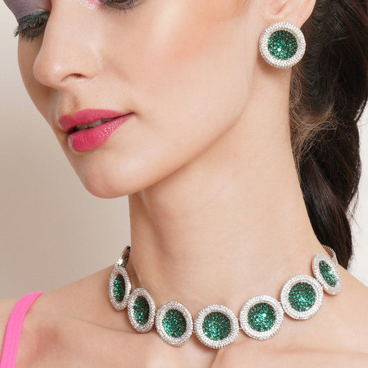 Precious Stone Necklace With Stud