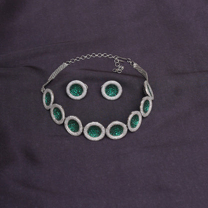 Precious Stone Necklace With Stud