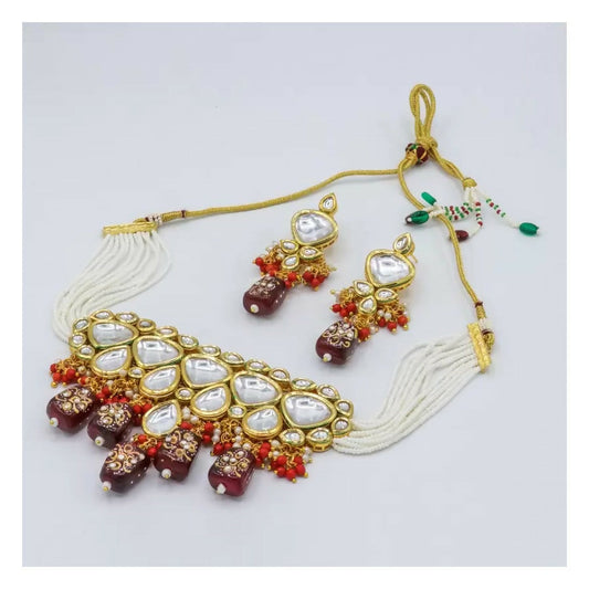 Joban Fashion Multicolor Kundan Work Necklace Set