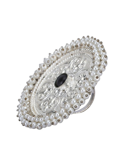 Joban Fashion Women Round Shape Silver Tone Ring