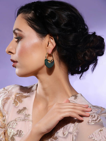 Green Mother of Pearls Stone Earrings- Ruby Raang