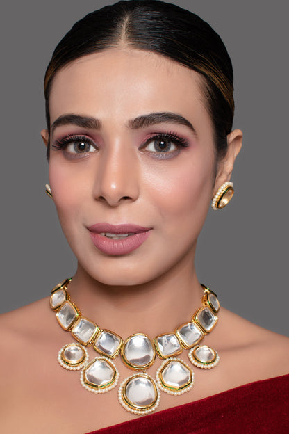 Royal Kundan Necklace with Matching Earrings