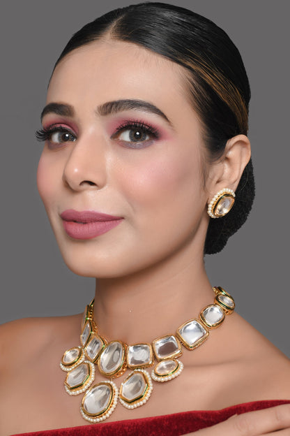 Royal Kundan Necklace with Matching Earrings